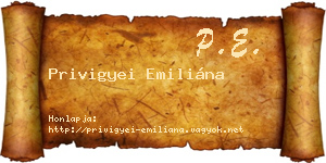 Privigyei Emiliána névjegykártya